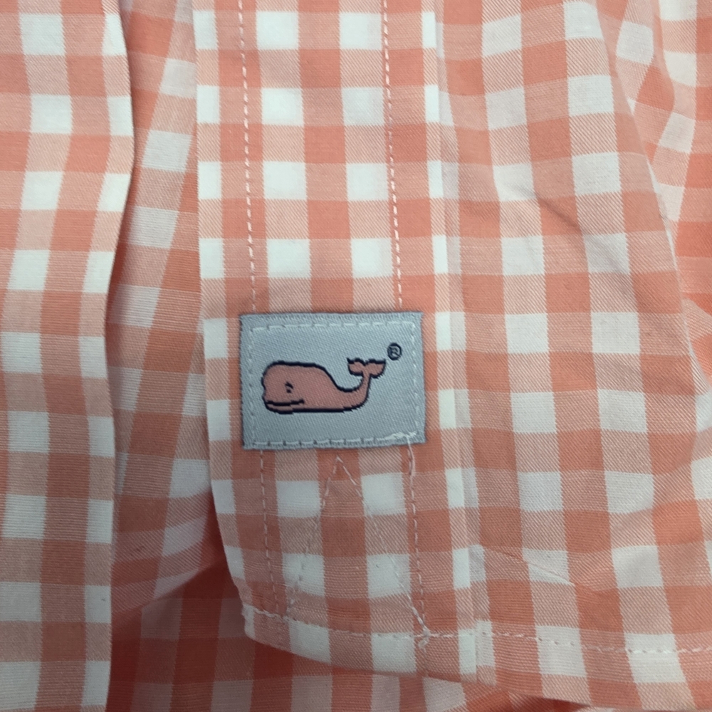 Vineyard Vines Salmon Pink Gingham Dress Shirt - Picture 6 of 7